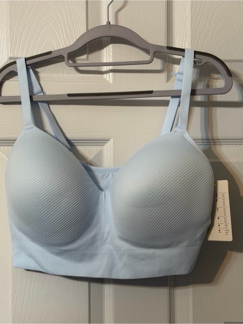 all in motion Pale Blue Wireless Padded Sports Bra with Ribbed Texture